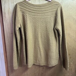 croft & barrow Olive Green Textured Crewneck Sweater